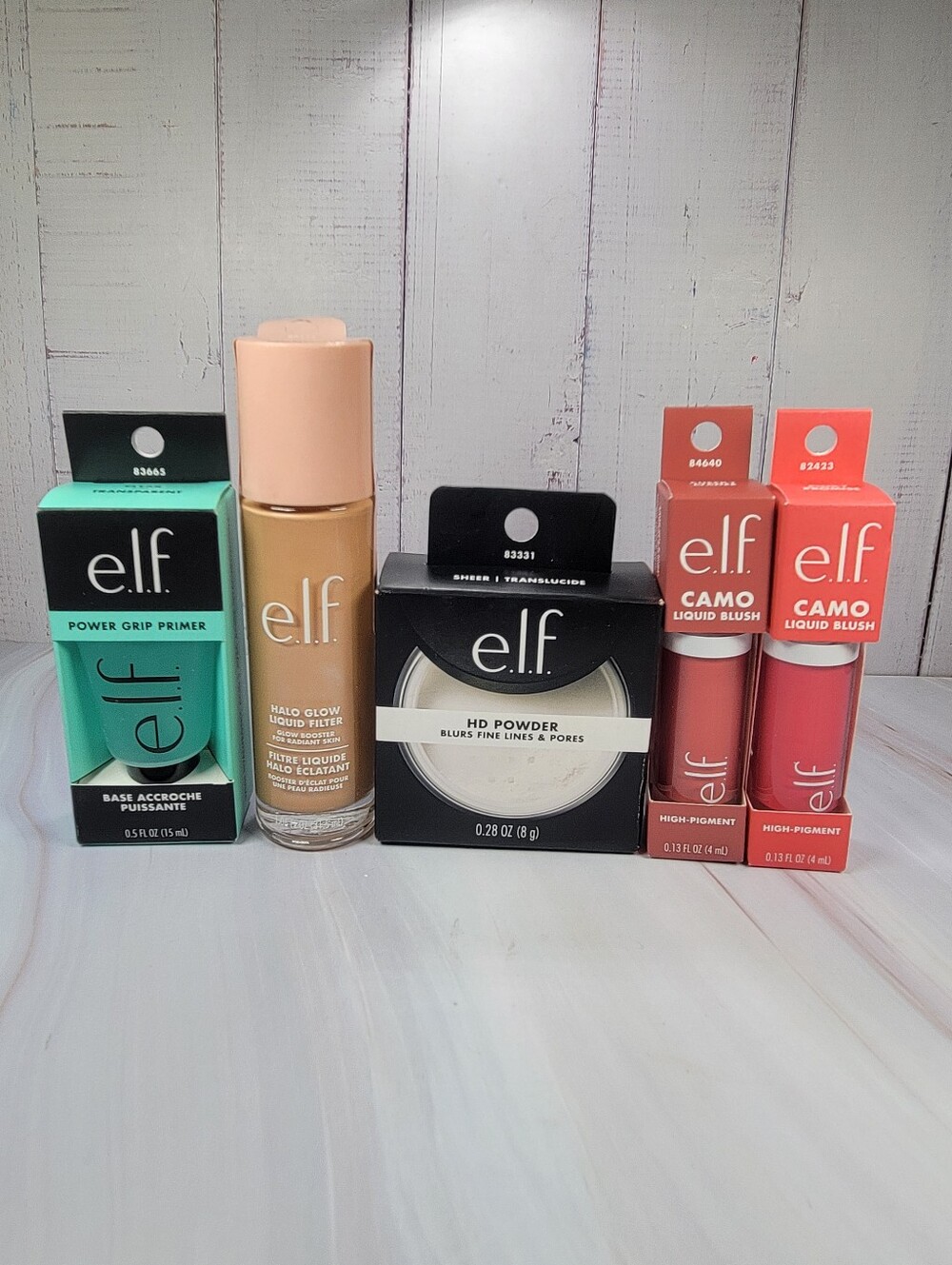 Elf Primer, Halo Glow Liquid Filter, HD Powder & Liquid Blush Bundle NEW!